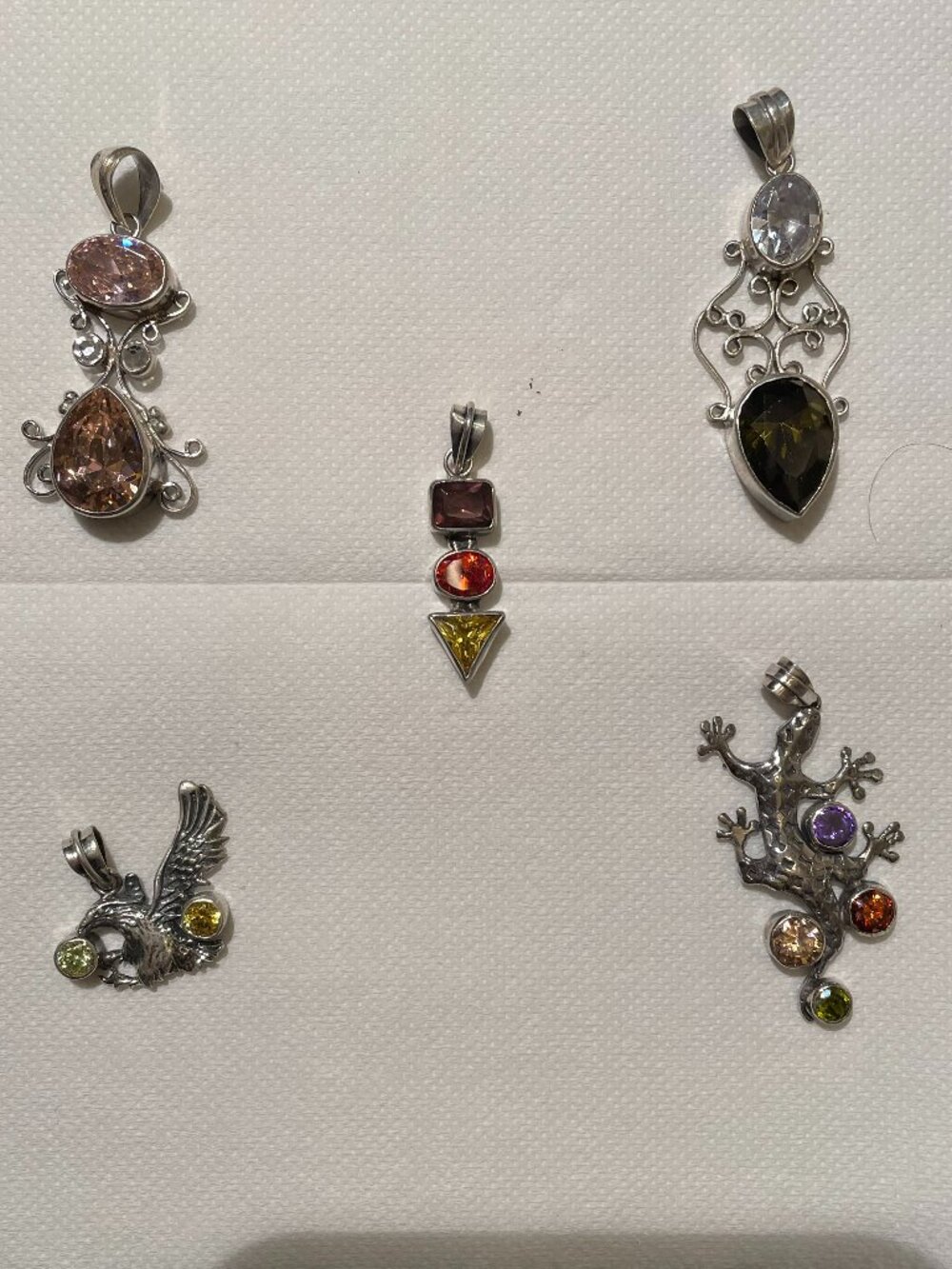 5 sterling silver pendants